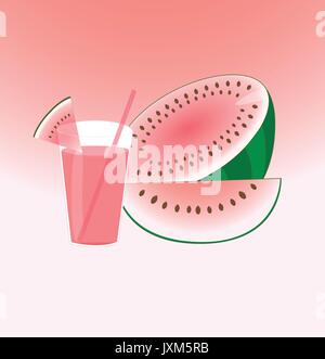 Watermelon vector on light background Stock Vector