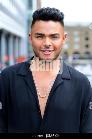 Nathan Henry from the cast of Geordie Shore attending the photocall to launch series 15 of the show in London. PRESS ASSOCIATION Photo. Picture date: Wednesday August 16, 2017. Photo credit should read: Ian West/PA Wire Stock Photo