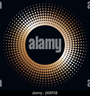 Round frame design template with halftone effect Stock Vector