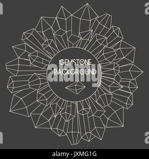 Round frame with crystal splash Stock Vector