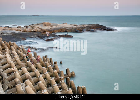 Concrete sea defence, Dazuo, Fujian, China Stock Photo