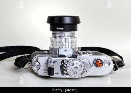 Rangefinder camera. Leica M3. Classic film camera. 1950's vintage Stock Photo