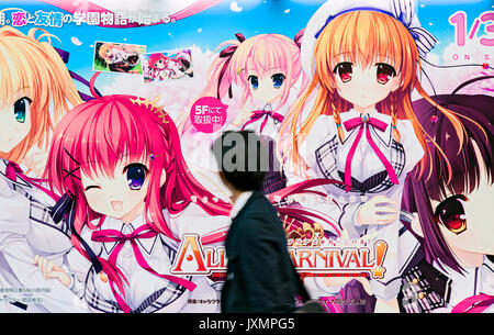 Manga Posters Akihabara Tokyo Stock Photo