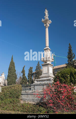 Granada, SPAIN - 16 february 2013: Monument to the Triumph of the Virgin in the gardens of triumph, Granada, Spain Stock Photo
