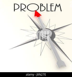 Compass with problem word image with hi-res rendered artwork that could be used for any graphic design. Stock Photo