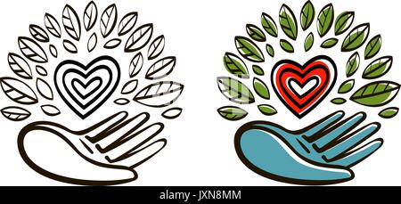 Organic, natural product logo. Ecology, environment icon or symbol. Vector illustration Stock Vector