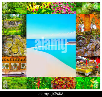 Set from images with views of Bali island Stock Photo