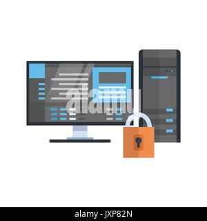 Data Center Protection Icon Hosting Server Security Database Technology Stock Vector
