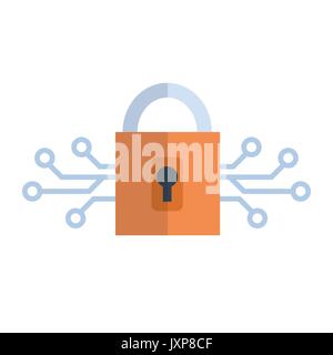 Lock Icon Media Network Data Protection Concept Stock Vector