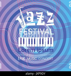 Jazz Festival Live Music Concert Poster Advertisement Banner Stock Vector