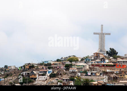 Chile - View Of Coquimbo - Memorial Cross Of The Third Millennium - South America Stock Photo