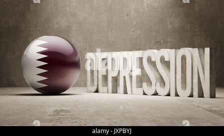 Qatar High Resolution Depression Concept Stock Photo