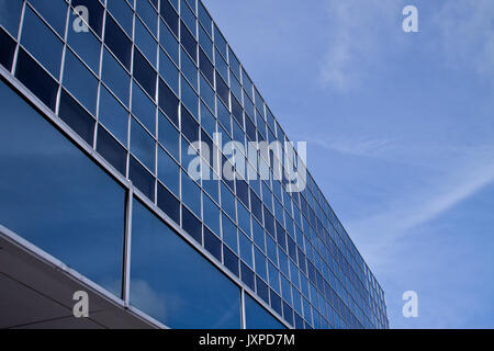 View of the office blocks surrounding Milton Keynes Central railway station. Stock Photo