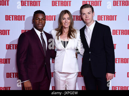 John Boyega, Kathryn Bigelow and Will Poulter attending the European premiere of Detroit held at the Curzon Mayfair, London. Stock Photo