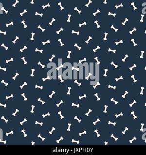 Bone vector blue and white seamless pattern. Stock Vector