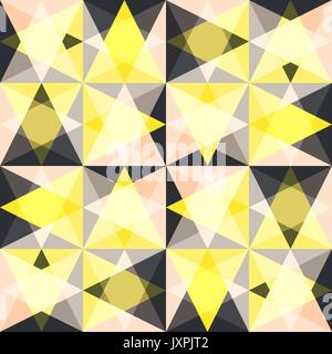 Kaleidoscope glass mosaic tiles seamless vector pattern. Stock Vector