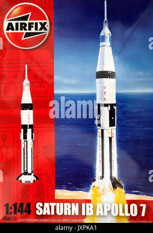 Airfix 1/144 scale Saturn IB Apollo 7 model kit Stock Photo