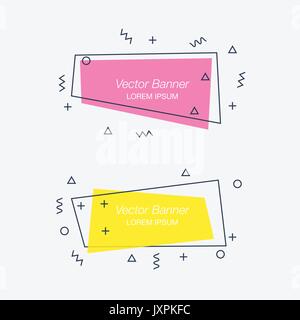 trendy flat geometric vector banners Stock Vector