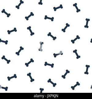 Blue and white bone cartoon seamless vector pattern. Stock Vector