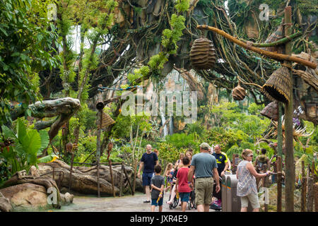 Visitors at Pandora World of Avatar in Disneys Animal Kingdom Theme Park Stock Photo