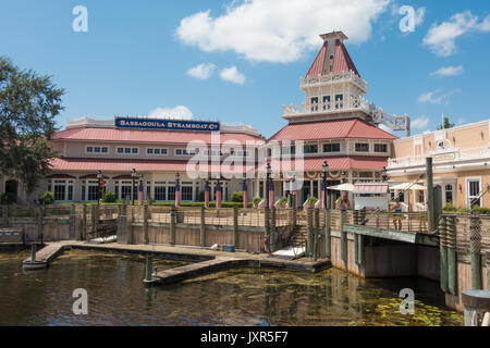 Marina at Port Orleans Roverside Resort in Walt Disney World, Orlando, Florida. Stock Photo
