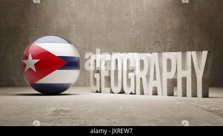 Cuba High Resolution Geography  Concept Stock Photo