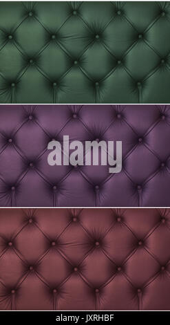 Collage of colorful leather upholstery patterns background Stock Photo