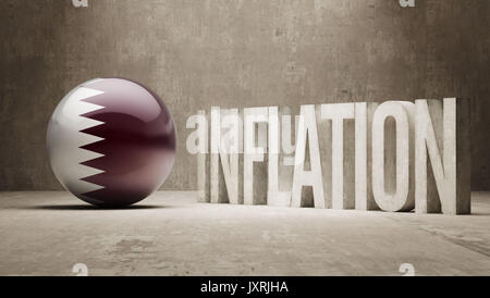 Qatar High Resolution Inflation Concept Stock Photo