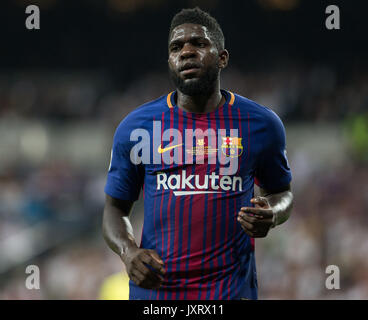 Madrid, Spain. 16th Aug, 2017. Second Leg of the Spanish Supercup played in Santiago Bernabeu Stadium between Real Madrid and FC Barcelona at Aug 16th 2017. Real Madrid won the game 2-0 and was the Spanish Supercup Champion 2017. Credit: AFP7/Alamy Live News Stock Photo