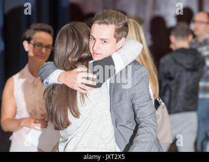 Brentwood County High School, Essex, UK. 17th Aug, 2017. Students receive their 'A' level results at Brentwood County High School, Brentwood, Essex Credit: Ian Davidson/Alamy Live News Stock Photo