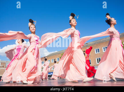 Taiwan Youth Dance Company performing at Billingham International Folklore Festiva of World Dance. Stock Photo