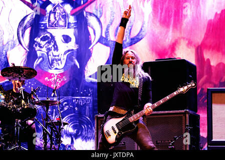 MADRID - JUN 23: Mastodon (heavy metal band) perform in concert at Download (heavy metal music festival) on June 23, 2017 in Madrid, Spain. Stock Photo