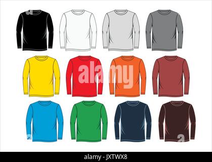 long shirt blank Templates Stock Vector