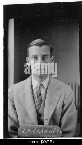 John Phillips Cranwell, Portrait photograph, Chest up, Full face, c 20 years of age, 1925. Stock Photo