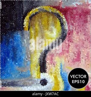Question mark vector illustration. Abstract spotty painting background. Spotted texture. Stock Vector