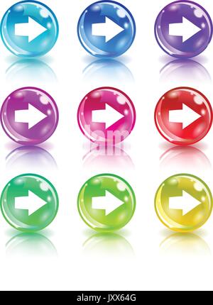 Next circle glossy web icon on white background Stock Vector