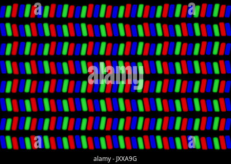 Light photomicrograph of a mobile LCD screen seen through a microscope ...