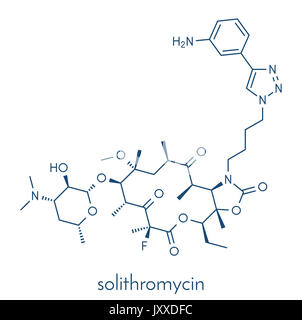 Solithromycin antibiotic drug molecule. Skeletal formula. Stock Photo