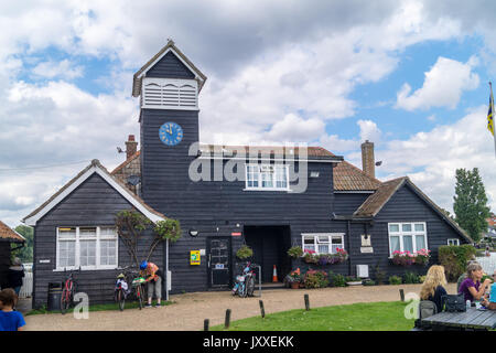 Black weatherboard construction Thorpeness boathouse, 1913, The Meare, Suffolk, England Stock Photo