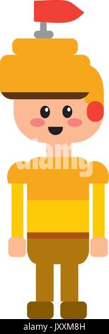 warrior character to video game technology play Stock Vector