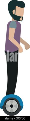 man riding hoverboard icon image  Stock Vector