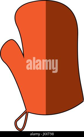 kitchen protective glove on white background Stock Vector