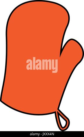 kitchen protective glove on white background Stock Vector