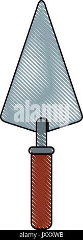 spatula handle tool instrument on a black background Stock Vector