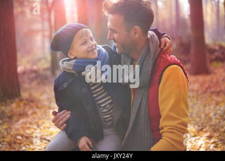 Exploring the nature with dad Stock Photo