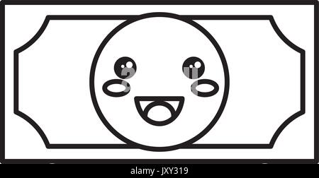 bill dollar money kawaii character vector illustration design Stock ...