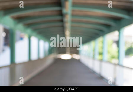 Empty blur footbridge for background usage Stock Photo