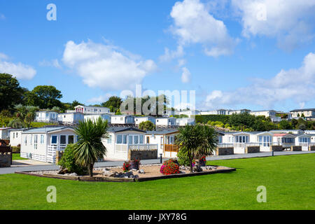 Luxury lodges at The Beach Caravan Park in Llanddulas Conwy North Wales UK Stock Photo