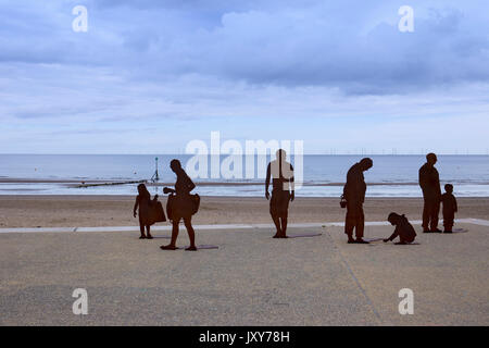 On the beach sculpture by Freshwest on the promenade in Colwyn Bay Conwy North Wales UK Stock Photo