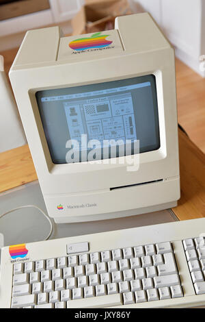 Apple Macintosh Classic Computer circa 1990 Stock Photo